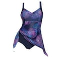 thumbnail image 6 of Women Plus Size Swimwear, Middle Long Vest Swimsuit, V Neck Bathing Suit, High Waist Summer Bather Purple 2XL, 6 of 8
