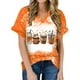 thumbnail image 1 of Camiseta con cuello en V para mujer Camiseta con estampado de Halloween Camiseta de manga corta Tops Pompotops  hkajfhjk473054, 1 of 6
