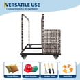 thumbnail image 3 of Large Grey Outdoor Wicker Rattan Pool Float Storage Caddy with Wheels – Waterproof PE Organizer Bin for Patio, Deck & Poolside – 1 Open Compartment – Single Armrest, 3 of 6