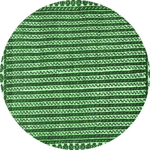 Ahgly Company Indoor Round Southwestern Emerald Green Country Area Rugs, 3' Round