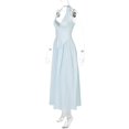 thumbnail image 5 of Women's Deep V Halter Maxi Dress, Solid Cutout Flowy Backless Summer Dress, 5 of 7