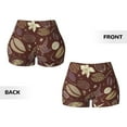 thumbnail image 6 of Yiaed Coffee and Flowers Print Women's Athletic Shorts Running Shorts Sporty Short High Waisted Elastic Workout Shorts for Yoga Gym Running & Sports -X-Large, 6 of 8