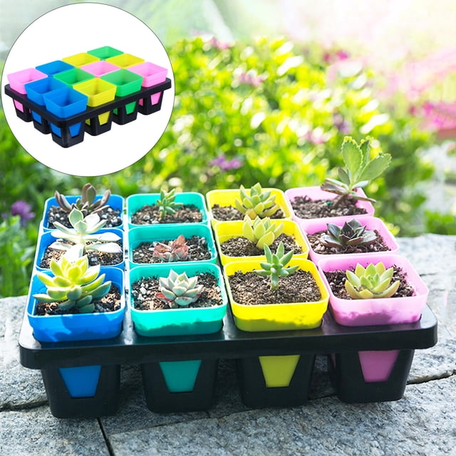 Greenadscape 1Jgo Plástica Para Cultivo Con De 12 Rejillas Para Plantas