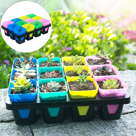 Greenadscape 1Jgo Plástica Para Cultivo Con De 12 Rejillas Para Plantas