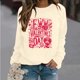 thumbnail image 3 of Gibobby Sudadera con forro polar Mujer Sudadera con estampado de inglesas para el día de San Valentín para mujer, camisa de amor, de manga larga para el día de San Valentín (Beige, S), 3 of 4