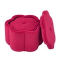 thumbnail image 3 of S-HOME Set of 2 Ottoman with Storage,Flower Shape Petal Ottoman,Upholstered Velvet Storage Ottoman Bench, 3 of 8