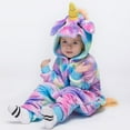 thumbnail image 4 of Pijamas siameses de franela con dibujos de animales, pijamas Tianma con unicornio, tiburón, dinosaurio y león para parejas, 4 of 4