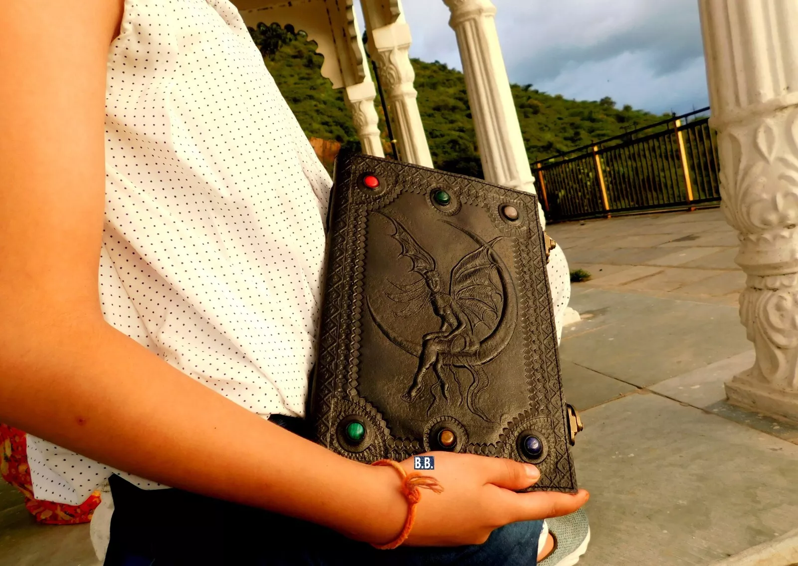 Handcrafted Embossed Design Vintage Leather Bound Journal Fairy Grimoire Book of Shadow Diary Blank Notebook For Men & Women