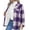 Purple Plaid, variant on Zeagoo Women's Fleece Sherpa Jacket Casual Long Sleeve Button Down Flannel Shacket Shirt Winter Coat with Pockets