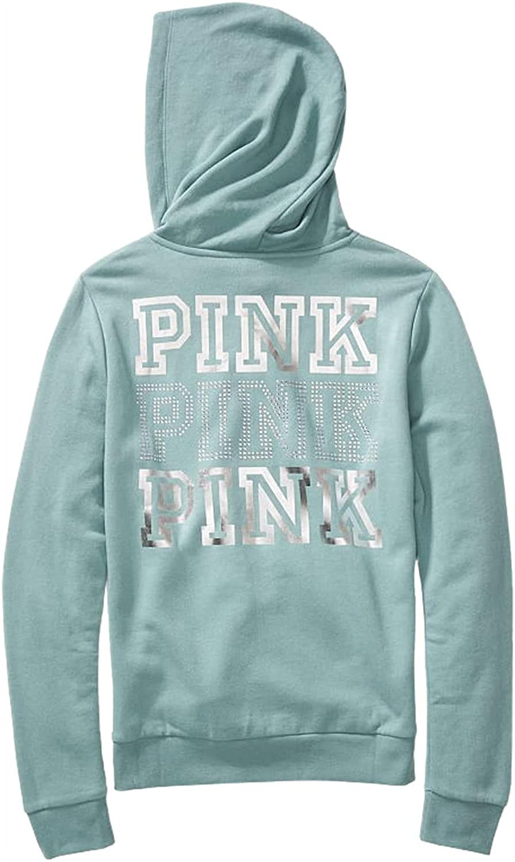 Victoria's Secret PINK Bling Perfect Full Zip Hoodie Sweater Sz Large NWT 