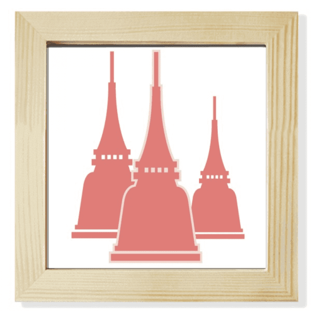 Thailand Traditional Architecture Art Illustration Square Picture Frame Wall Tabletop Display