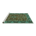 thumbnail image 2 of Ahgly Company Machine Washable Indoor Round Persian Turquoise Blue Traditional Area Rugs, 4' Round, 2 of 4