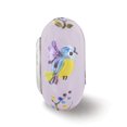 thumbnail image 4 of FB Jewels Ster.Silver Reflections Hand Painted TJ Bird Floral Fenton Glass Bead, 4 of 4