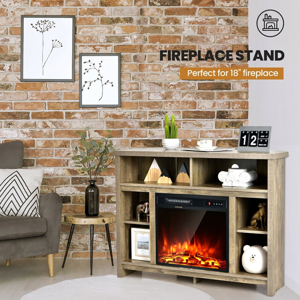 Finihen TV Stand, TV Cabinet, Modern Corner TV Stand with Adjustable Shelves for TVs up to 48 Inch, Media Entertainment Center with Storage, for Living Room, Bedroom, Natural