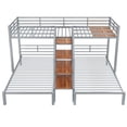 thumbnail image 6 of Metal Twin Over Twin & Twin Bunk Bed, Triple Bunk Bed with Storage Staircase - Modern Space Saving Triple Bunk Bed for Small Space, Guest Room, Silver, 6 of 16