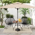 thumbnail image 2 of Outsunny Table à Manger Extérieur Rond de 39,4 Pouces, avec Trou pour Parasol, Noir, 2 of 10