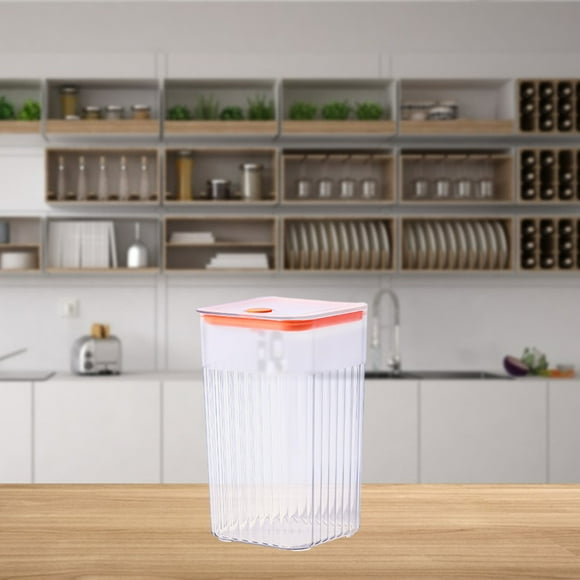 Danhjin Food Storage Container With Airtight Lid , Clear Canister Food Jar With Sealing Lid Kitchen Pantry Storage Container For Sugar Flour Cereal Pasta Snack Tea