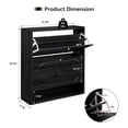 thumbnail image 4 of YOCWO Fluted Shoe Storage Cabinet with 2 Flip Drawers, Mid Century Wood Shoe Rack Organizer with Open Shelf, Freestanding Narrow Shoe Cabinet for Entryway Hallway, Black, 4 of 8