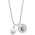 thumbnail image 1 of Delight Jewelry Silvertone 3-D White Cupcake with Sprinkles Silvertone Script Initial Disc - O - Charm Necklace, 20"+3", 1 of 4