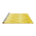 thumbnail image 2 of Ahgly Company Machine Washable Indoor Rectangle Abstract Yellow Contemporary Area Rugs, 5' x 7', 2 of 4