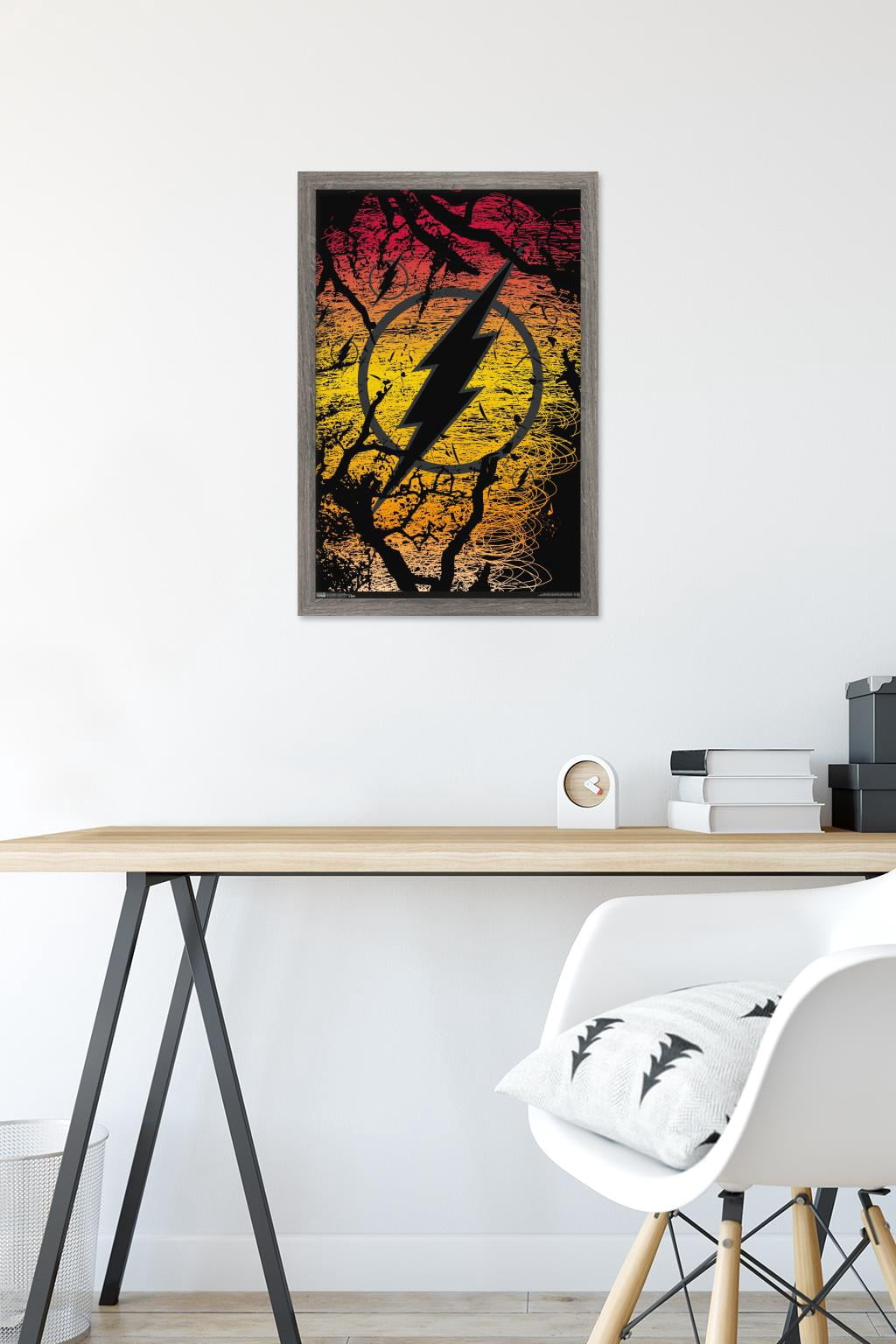 DC Comics - The Flash - Logo Wall Poster, 14.725" x 22.375", Framed