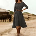 thumbnail image 6 of Omexry Elegant Dresses for Women Women's Summer Solid Color Round Neck Long Dress, 6 of 7
