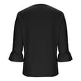 thumbnail image 6 of Uaswgudfs Tees for Women Trendy 3/4 Fold Sleeves Tops Dressy Casual Business Work Blouses Solid Color Chiffon Office Shirts, 6 of 7