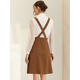 thumbnail image 4 of Vestido tipo peto para mujer con tirantes ajustables y falda con tirantes midi Marrón M, 4 of 6
