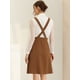 thumbnail image 4 of Vestido tipo peto para mujer con tirantes ajustables y falda con tirantes midi Marrón XL, 4 of 6