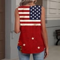 thumbnail image 3 of Iaqnaocc 4th Of July Tank Tops for Women Sleeveless Summer Loose Fit V-Neck Pleated Tank Tops Independence Day American Flag Stars Striped Festival Outfits Deep Red M, 3 of 6