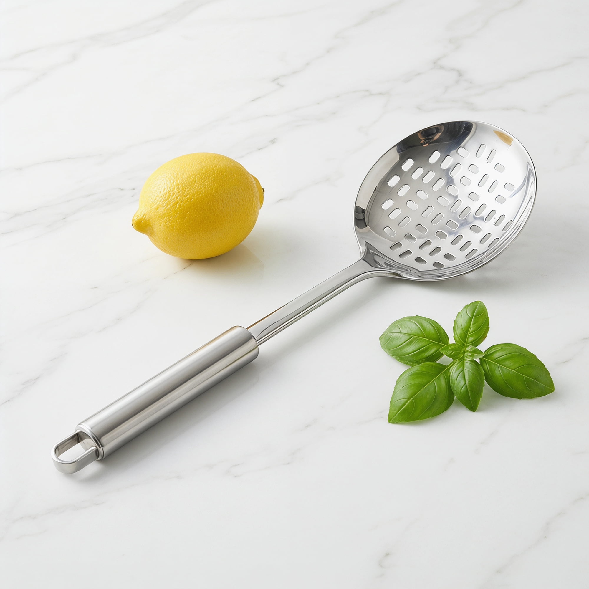 Unique Bargains Stainless Steel Spoon Safe for Non Stick Cookware Slotted spoon 15.9"x4.5"
