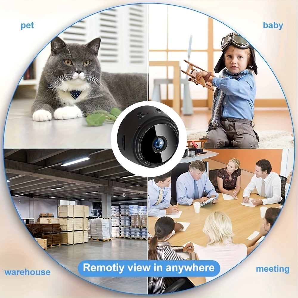Mini Smart Camera - 480P AI Human/Pet Detection | 24/7 Recording w/ SD Card & Cloud | Motion Alerts | Nanny Cam Baby/Pet Monitor | 2.4G Only USB Powered Indoor Security (1pc)