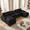Black, variant on Rophefx 113" U Shaped Modular Sectional Sofa 4 Seat Chenille Cloud Couch Sofa with Chaise,Ottoman&Deep Seat for Living Room,Orange