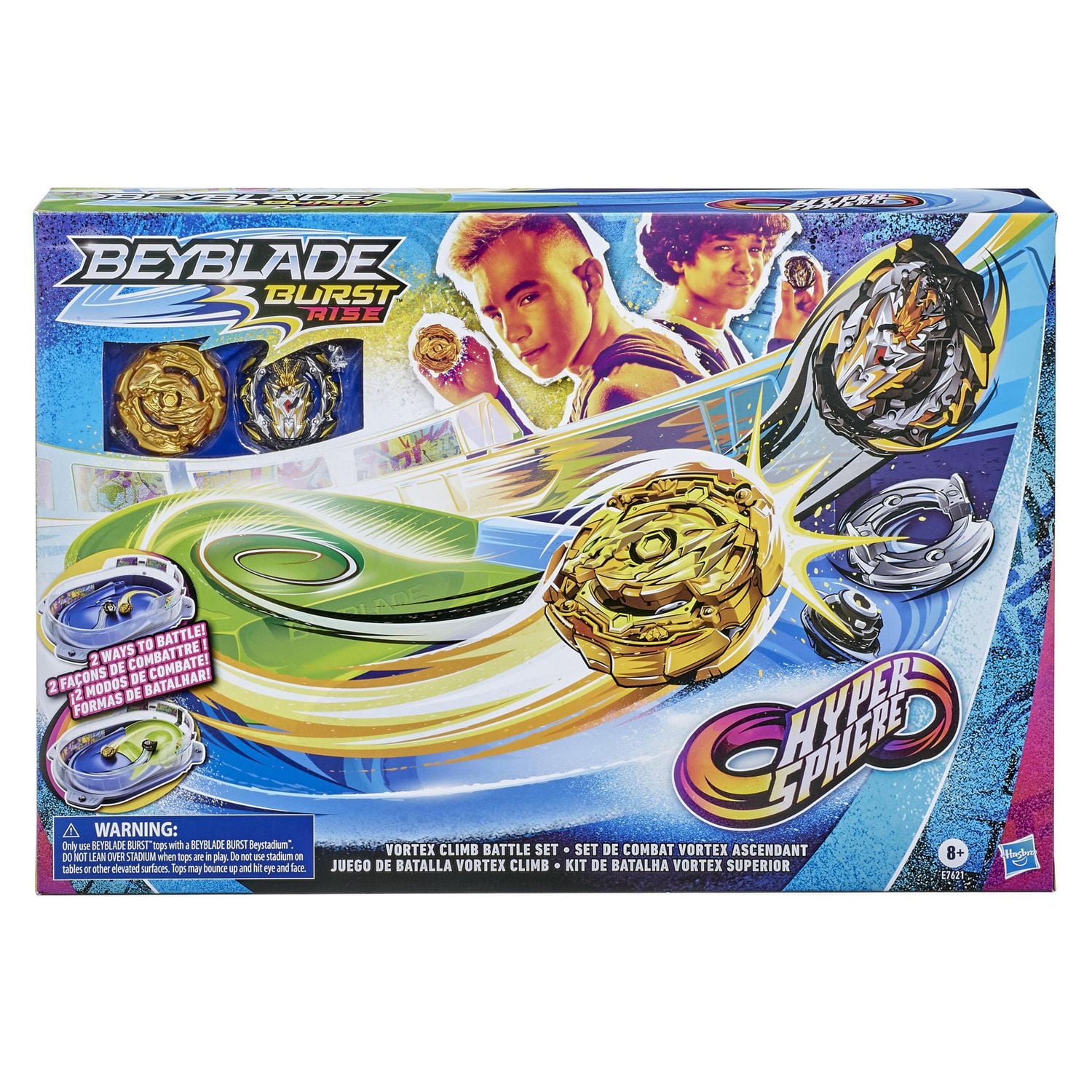 Beyblade Burst Rise Hypersphere Vortex Climb Battle Set -- Complete Set with Beystadium