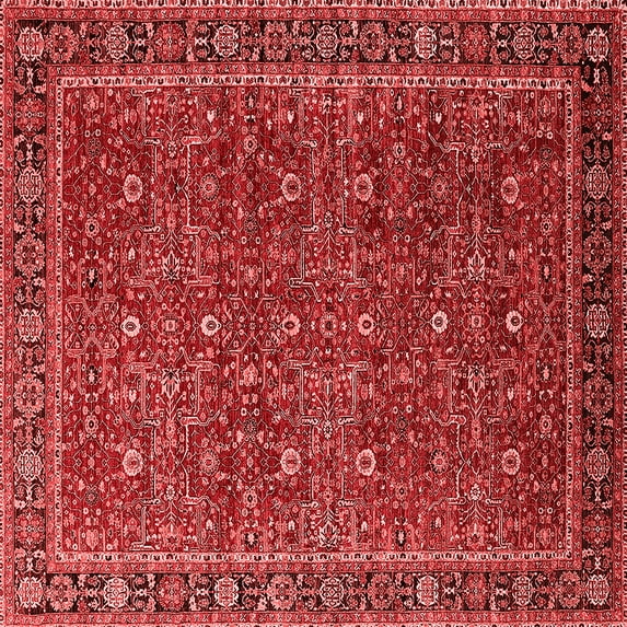 Ahgly Company Indoor Square Oriental Red Traditional Area Rugs, 3' Square