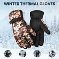 thumbnail image 4 of sunsanly 1 Pair Winter Camouflage Cycling Gloves Warm Windproof Waterproof Adjustable Cold Weather Men Women Full Finger Outdoor Motorcycle Snow Skiing Gloves, 4 of 8