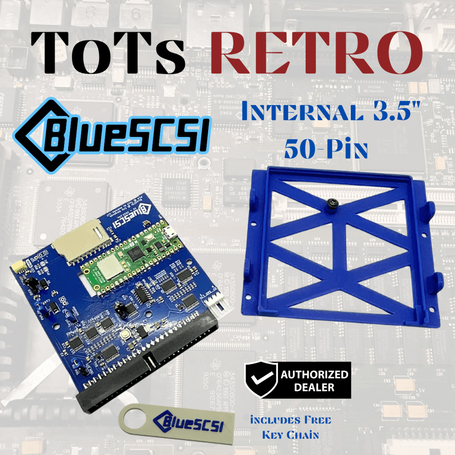 BlueSCSI v2 Internal 50-pin 3.5" SCSI Drive Emulator w/Wi-Fi, Macintosh, Amiga