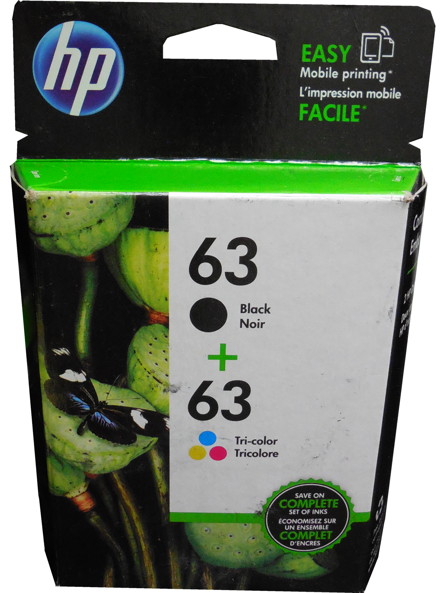 HP 63 Black Tri color Original Ink Cartridges 2 Pack L0R46AN 