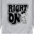 thumbnail image 3 of Peanuts - 70's Retro Snoopy Men's Long Sleeve Fleece Crewneck Sweatshirts, 3 of 6