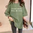 thumbnail image 4 of Women T-Shirt Casual Loose Solid Color Short Sleeve Tees with Crew Neck and Sleeved Drop, 4 of 4