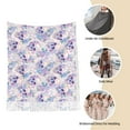 thumbnail image 6 of Cauagu white Skull crystal flower Print Women Wrap Shawl tassels Scarves Retro Scarf 77.6"X28.3", 6 of 8