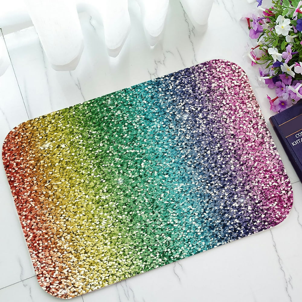 ABPHQTO Rainbow Glitter Doormat Entrance Rug Area Rug Floor Mat Home