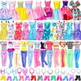 thumbnail image 3 of ZITA ELEMENT 11.5 inch Girl Doll Clothes Set - 36 Pcs Fashion Outfits | 10 Mini Dresses, 3 Fashion Dresses, 3 Top & Pants  Sets, 10 Shoes, 10 Necklaces | Casual & Stylish Doll Clothes & Accessories, 3 of 7