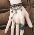 thumbnail image 1 of Pulsera con dijes de joyería ajustable para mujer, pulsera con forma de rama de rosa verde Noble, pulseras de encaje negro de Metal y cristal con anillo, 1 of 5