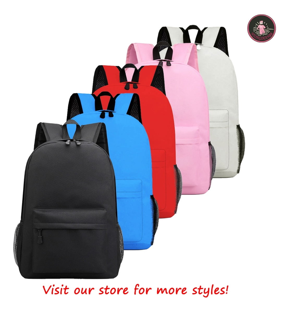 Preston Playz Print Black School Backpack, Cute Cool Anime Gaming Laptop Daypack for Elementary Students, Lightweight Travel Bag with Large Capacity