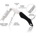 thumbnail image 2 of 2 PCS Corkscrew Wine Opener, Professional Wine Key Corkscrew Stainless Steel Wine Opener with Foil Cutter, Heavy Duty Waiter Corkscrew Double Hinged Beer Bottle Opener for Servers Bartenders Black, 2 of 8