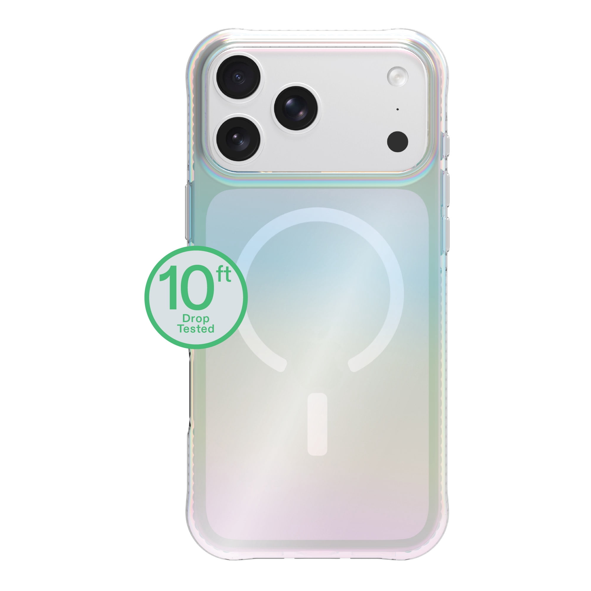 onn Impact Phone Case for iPhone 18 Pro Max / 17 Pro Max, MagSafe Compatible, Enhanced Bumper Design - Iridescent