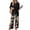 Khaki, variant on Outfits for Women 2 Piece Sets 3/4 Length Sleeve Tops and Wide Leg Pants Lounge Sets Airport Beach Vacation Clothes