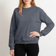 thumbnail image 4 of Mock Neck Sweatshirt Oversize Long Sleeve No Hood Turtleneck Womens Sweatshirts Plain Pullover Top Winter Clothes Dark Gray XL, 4 of 6