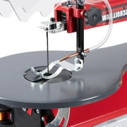 M optimized 16-Inch Variable Speed Scroll Saw with LED Light, Easy-Access Blade Changes and Extra-Large Adjustable Tilting Work Table, Red